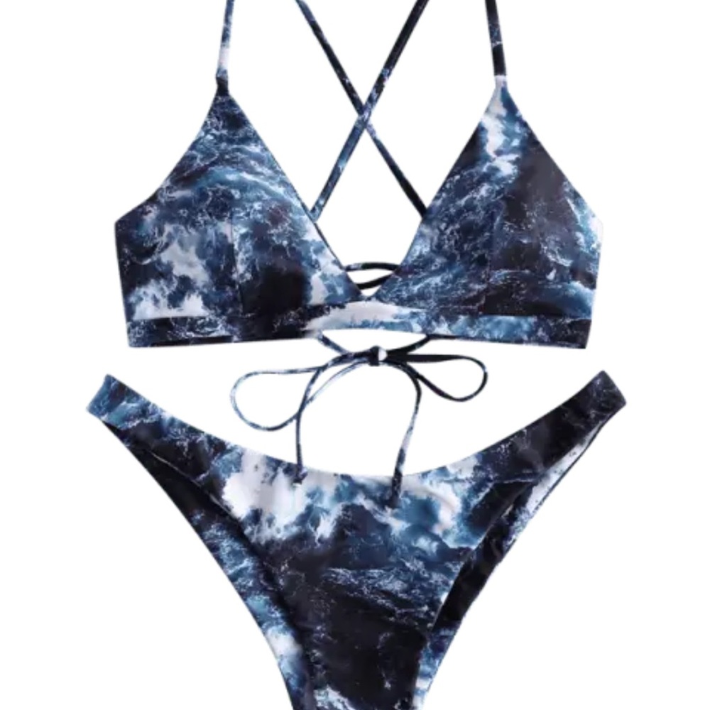 Cross lace-up bikini